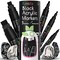 5-Piece Acrylic Black Paint Pen Set Fine Tip Thin Point and Jumbo Pens (1mm, 3mm, 6mm, 10mm, 15mm) Black Paint Markers for Plastic, Canvas, Wood, Rock, Fabric, Tire, Metal, and Glass